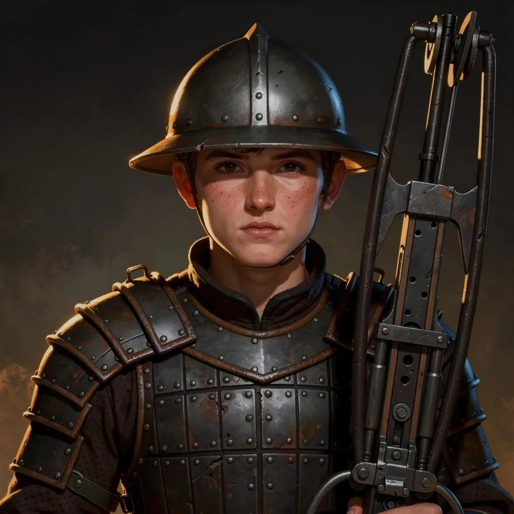 Painted portrait of the Crossbowman, one of DANKGAME's units.