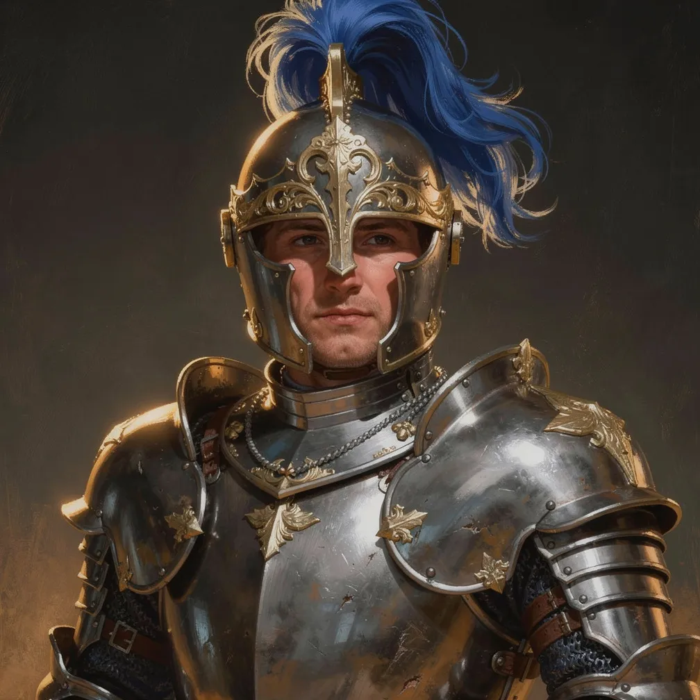 Painted portrait of the Knight, one of DANKGAME's units.