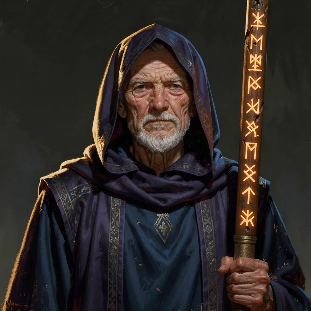 Painted portrait of the Mage, one of DANKGAME's units.